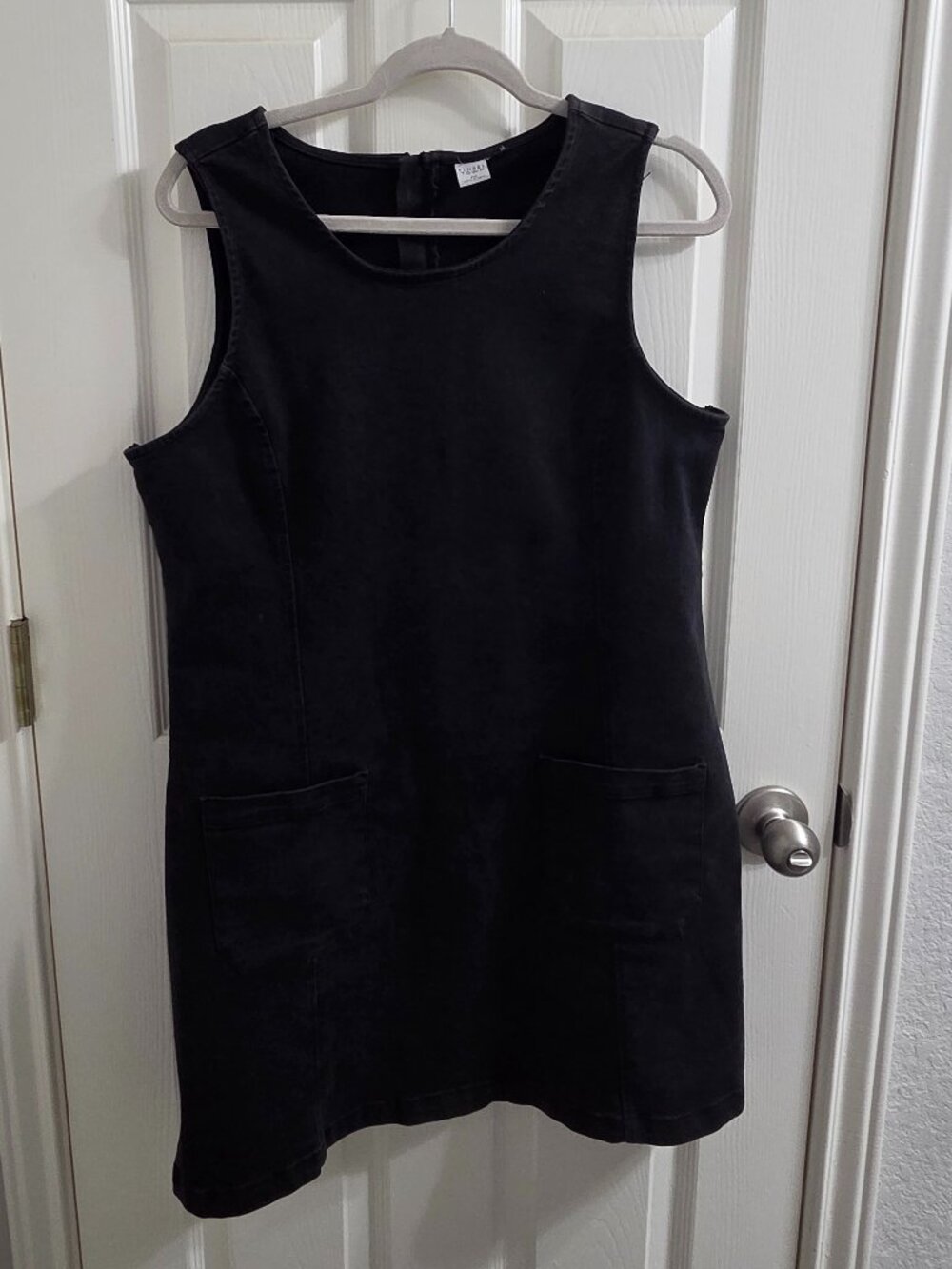 Pre-loved Black Denim Dress – Medium (Junior)